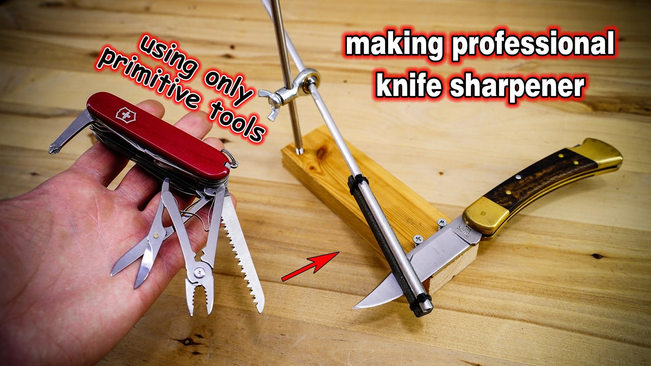 Making a Simple Professional Knife Sharpener using only Primitive Tools