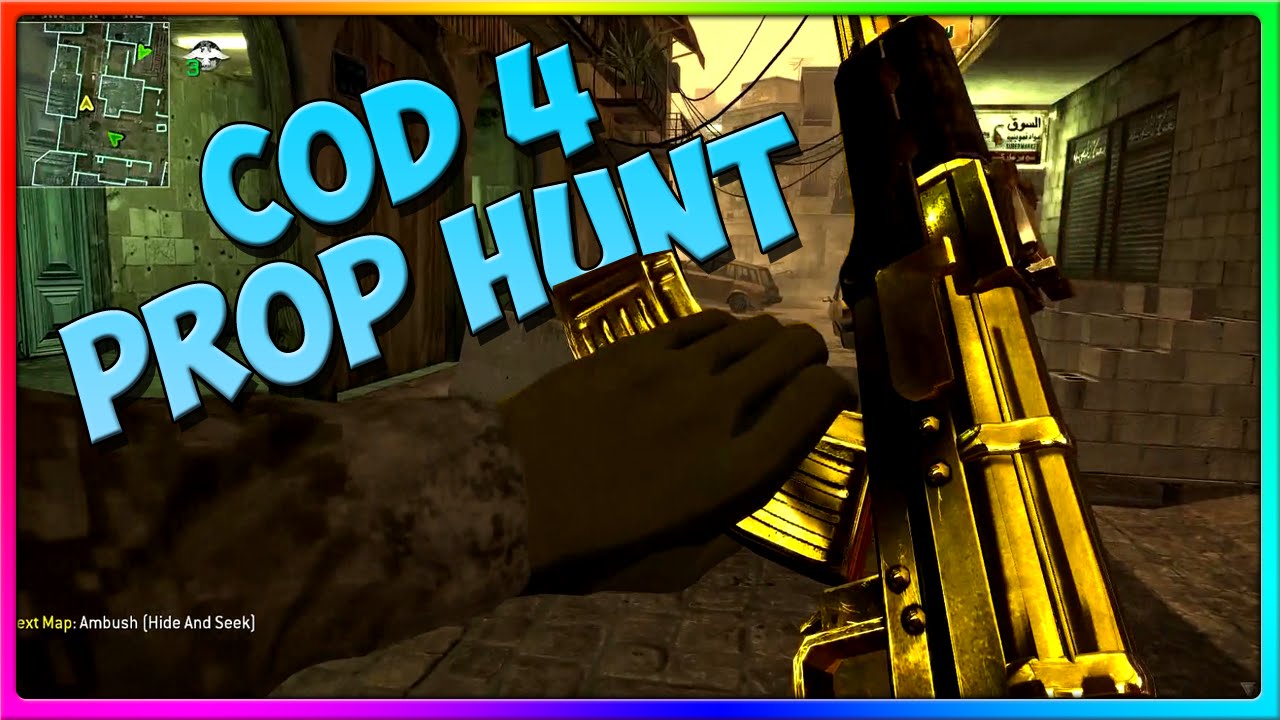 Call of Duty 4 Prop Hunt - SideArms has the best Hints, MY MATTRESS, and other Funny Moments!