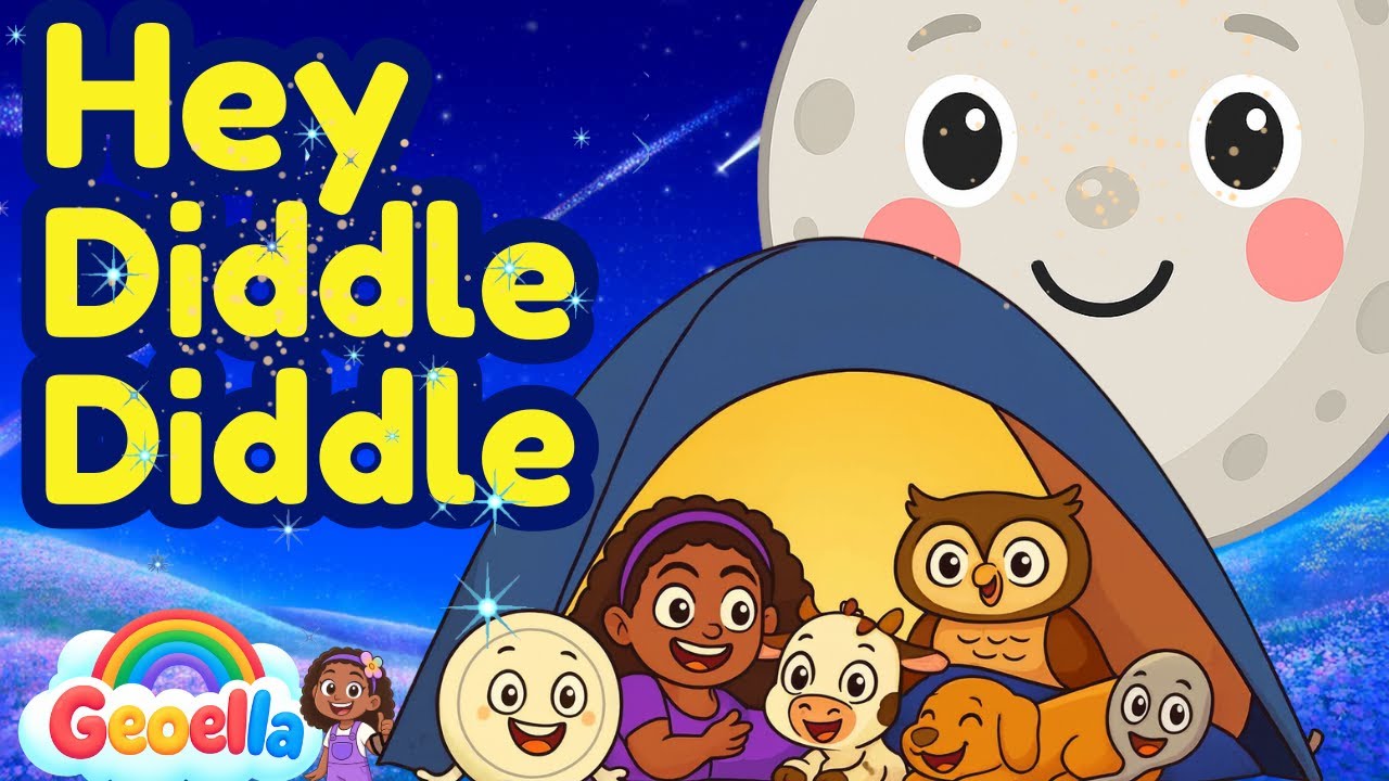 Hey Diddle Diddle 🌙✨  Geoella’s Lullaby with Cat, Cow, Dog, Dish & Spoon Adventure song @Geoella