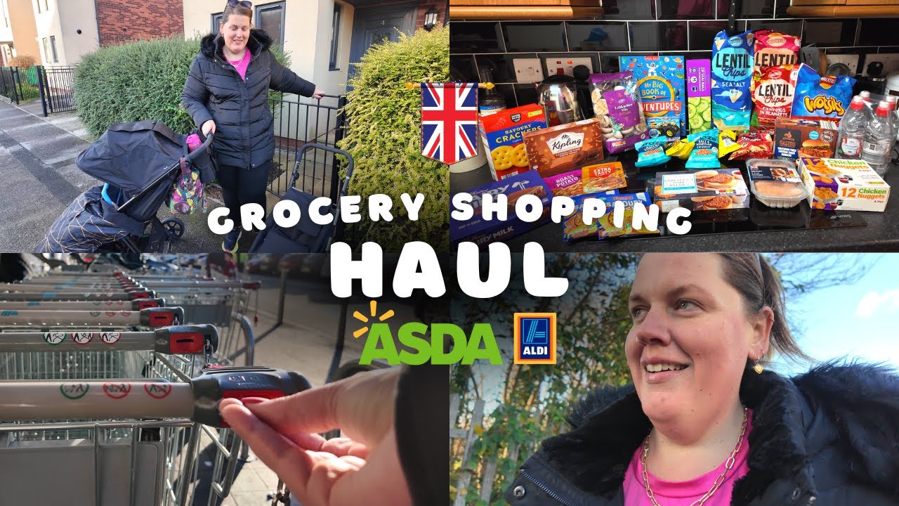 AMERICANS IN ENGLAND | Asda and Aldi Grocery Shopping HAUL | Shop with me!