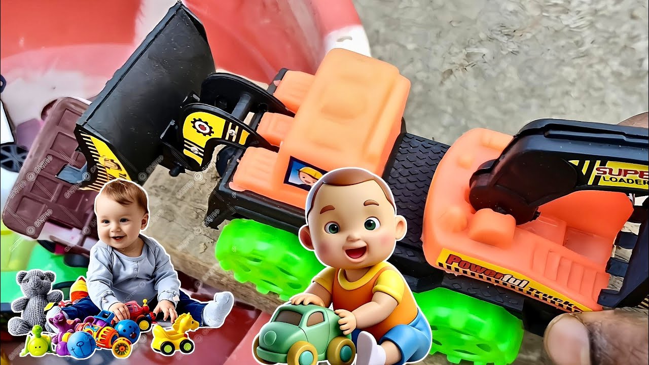 देखो बच्चों 😲 गाड़ी पानी में गिर गई | JCB भी गिर गई | Kids Toy Story