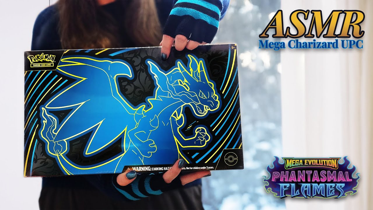 [ASMR] Mega Charizard X EX UPC 🩵 Whispered Pokémon Card Opening, Tapping, & Mouth Sounds