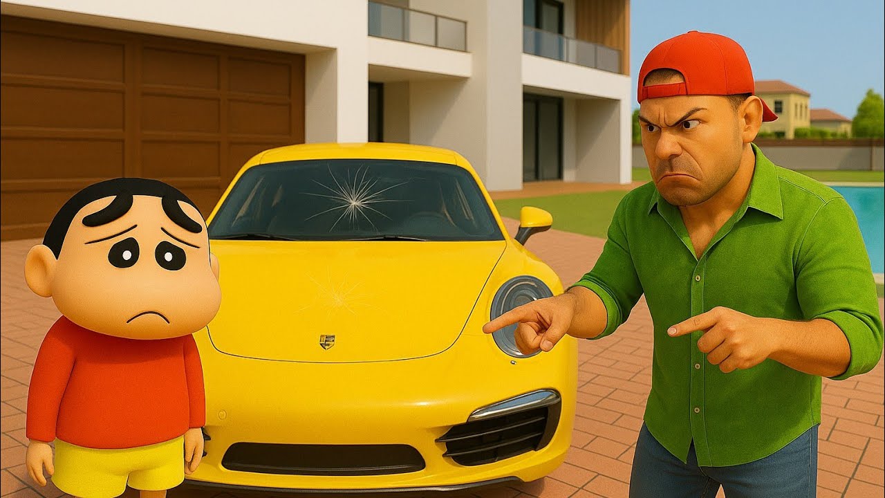 🎯 Shinchan Ne New Yellow Porsche Car Thod Di 😭💥 Indian Theft Auto Simulator 🔥😱