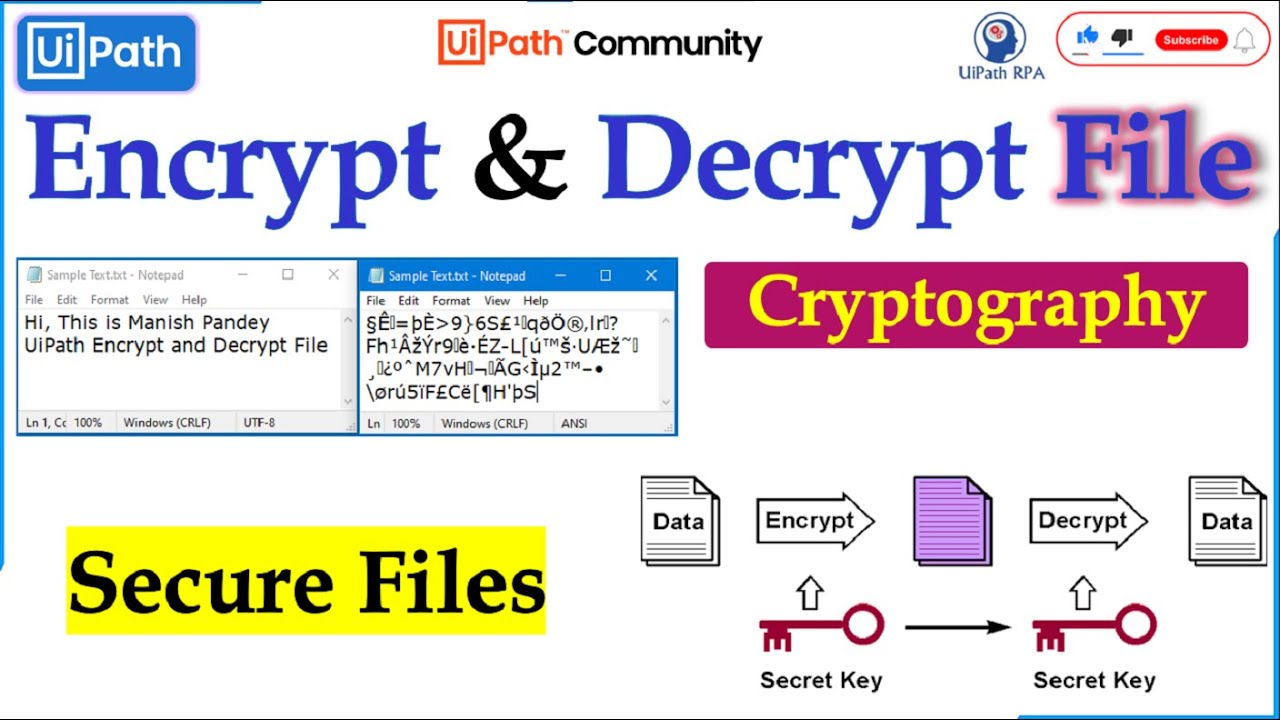 Encrypt and Decrypt File in UiPath | Protect File in UiPath | Cryptography UiPath RPA
