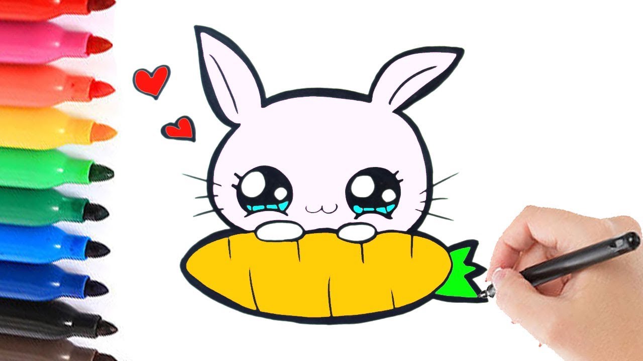 HOW TO DRAW  A BUNNY KAWAII | HOE TEKEN JE EEN SCHATTIG KONIJN?
