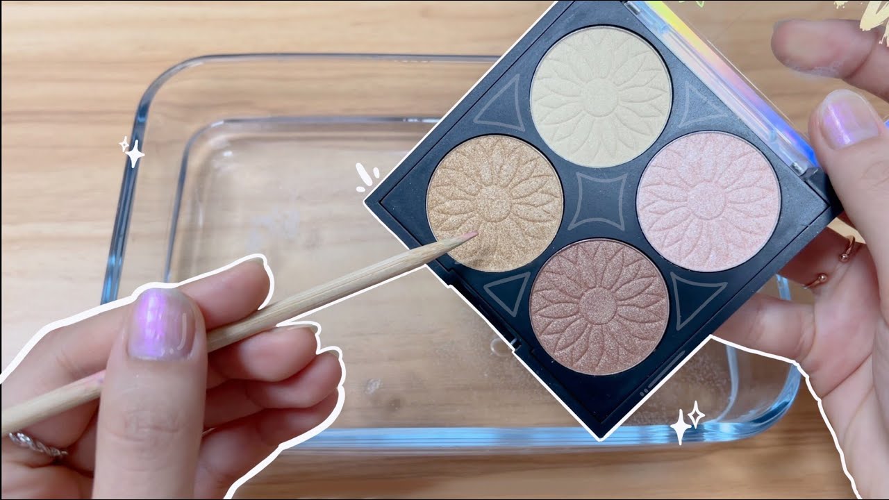 Mixing “GOLD” Makeup Into Slime! Eyeshadow, lipstick, glitters and more ~ Satisfying Slime ♥︎ASMR♥︎