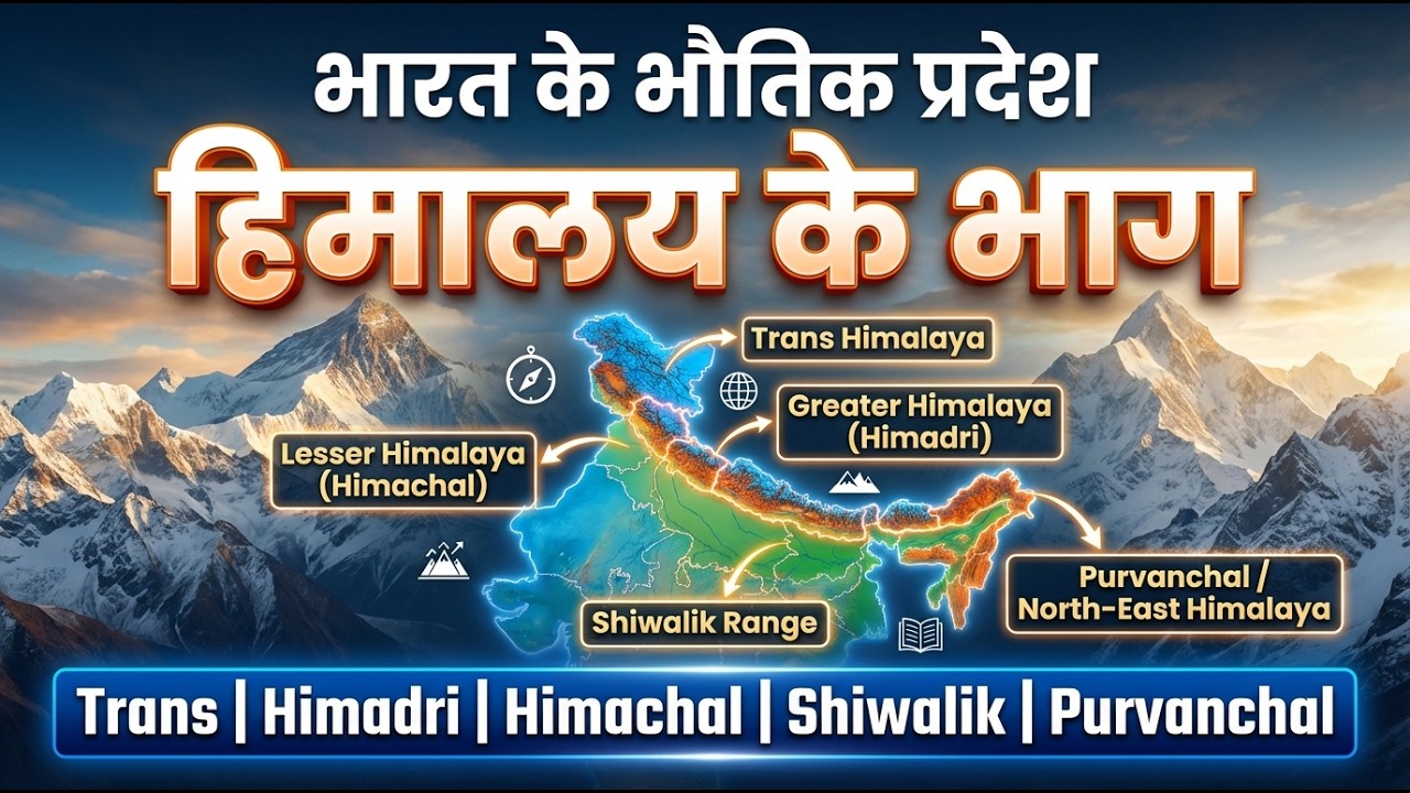 भारत के भौतिक प्रदेश || ट्रान्स, वृहत , लघु हिमालय ॥ शिवालिक ॥ पूर्वोत्तर हिमालय SSC RRB NTPC Exams
