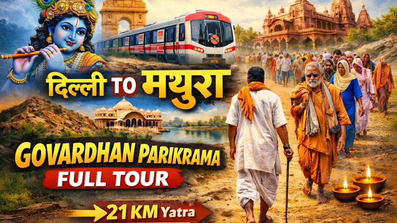 दिल्ली से गोवर्धन परिक्रमा 🙏 | 21 KM Govardhan Parikrama Full Tour | Mathura Vrindavan Yatra #radhe 