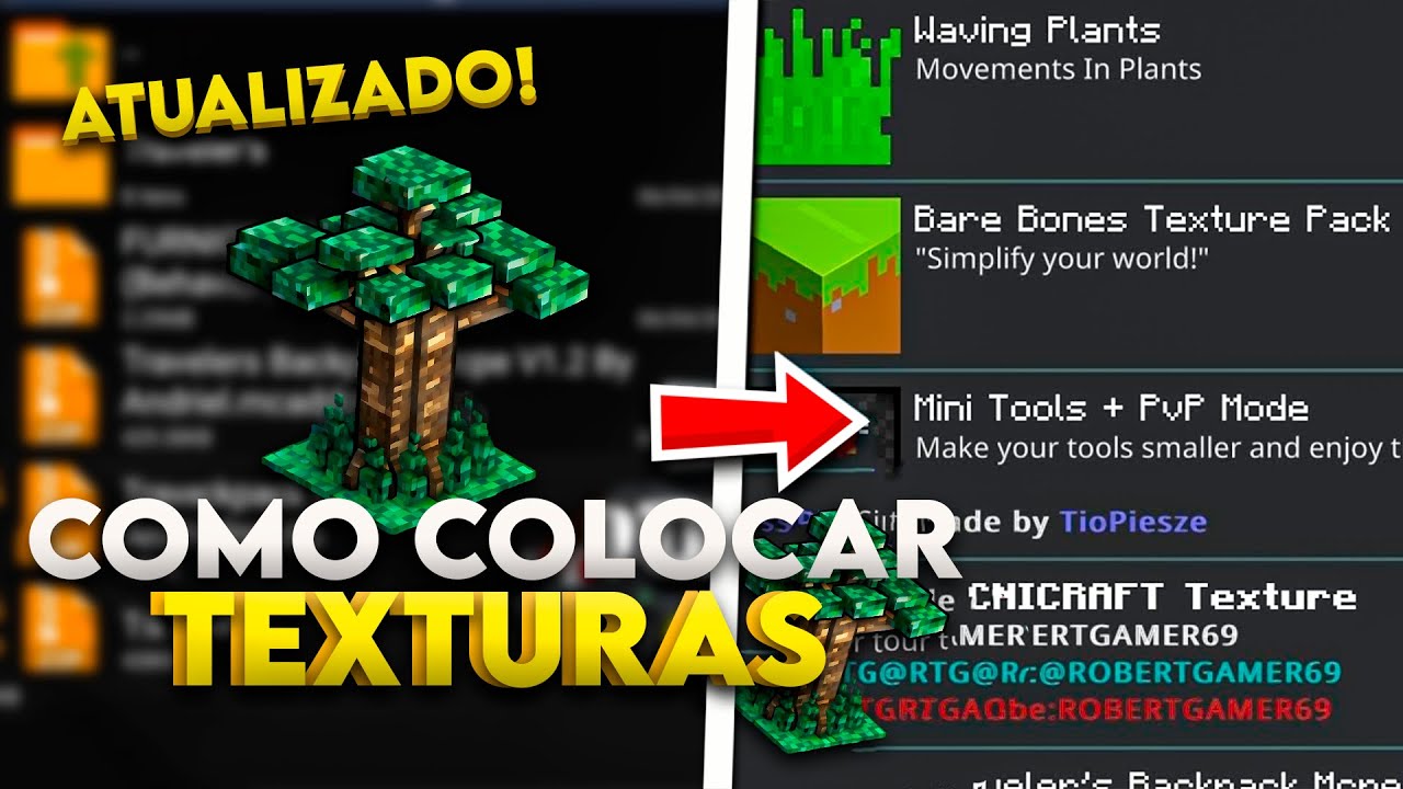 🌲ATUALIZADO! COMO COLOCAR TEXTURA NO MINECRAFT DE CELULAR! SEM ERRO - MINECRAFT PE (MCPE)🌲