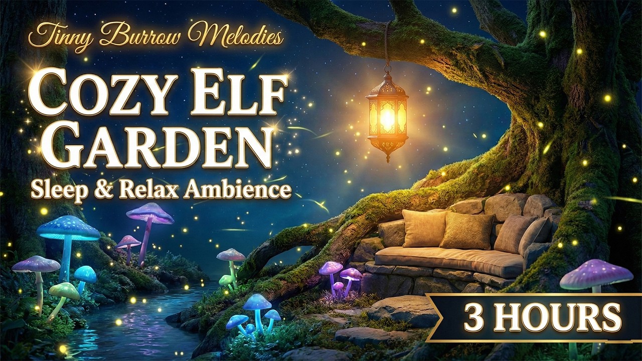 ✨ Starlit Elven Garden Ambiance | Ethereal Harp Music & Magical Night Nature Sounds