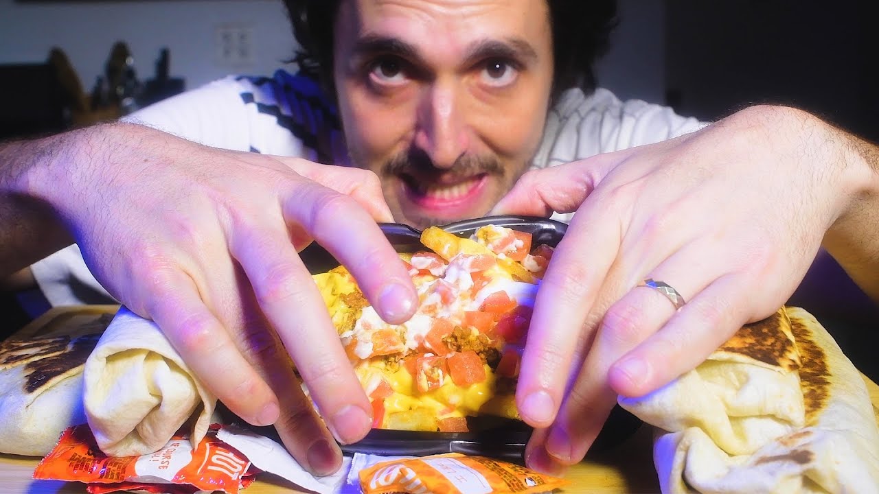 ASMR TACO BELL XXL Feast ! Nacho Cheese Fries ! 부제 字幕  उपशीर्षक ( Real Sounds ) | Nomnomsammieboy