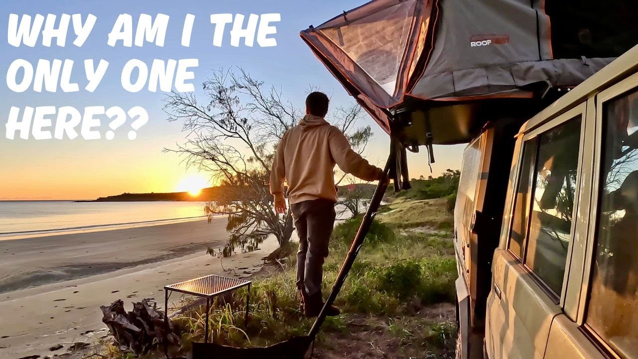 DESERTED Beachfront Campgrounds at Curtis Island - SOLO & OFFGRID 4WD Mission