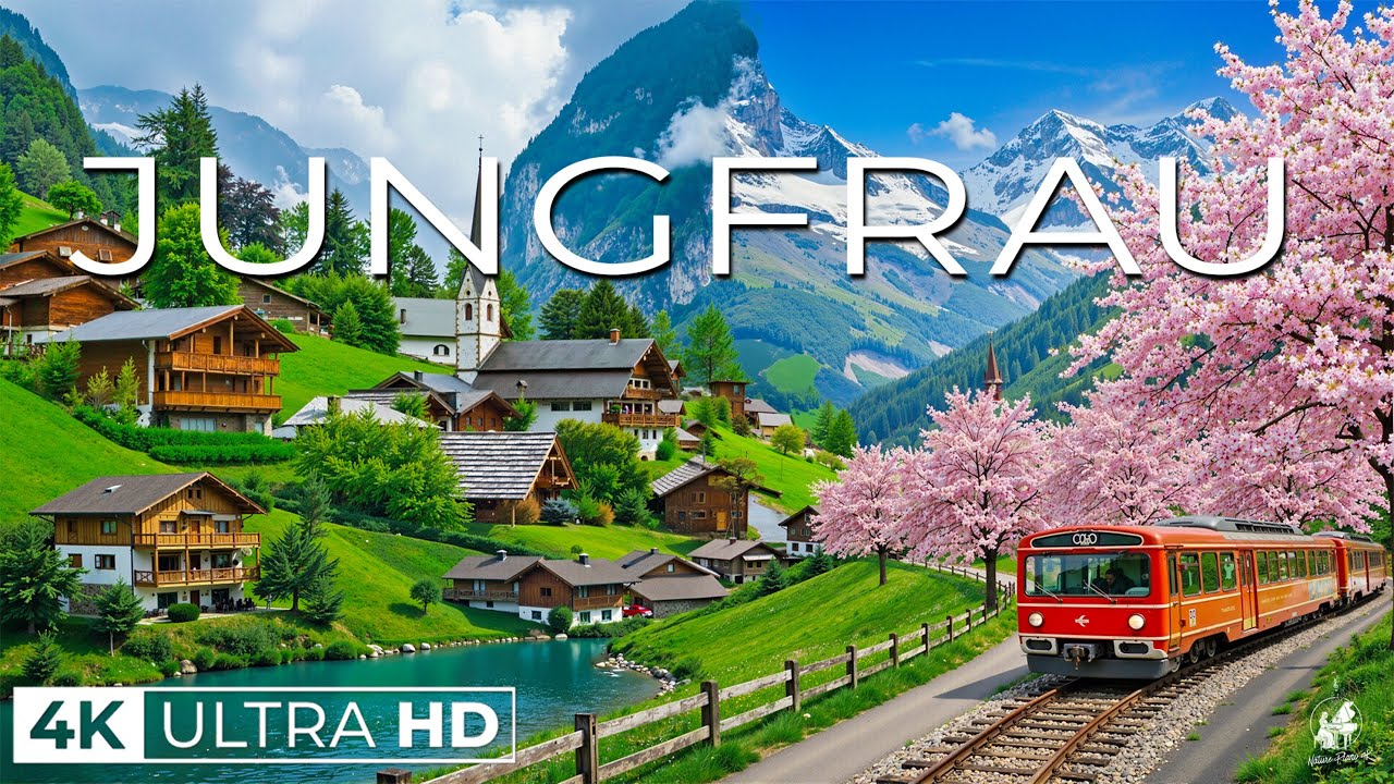 Jungfrau 4K 🇨🇭 | Majestic Swiss Alps, Snowy Peaks & Scenic Alpine Landscapes | Ultra HD