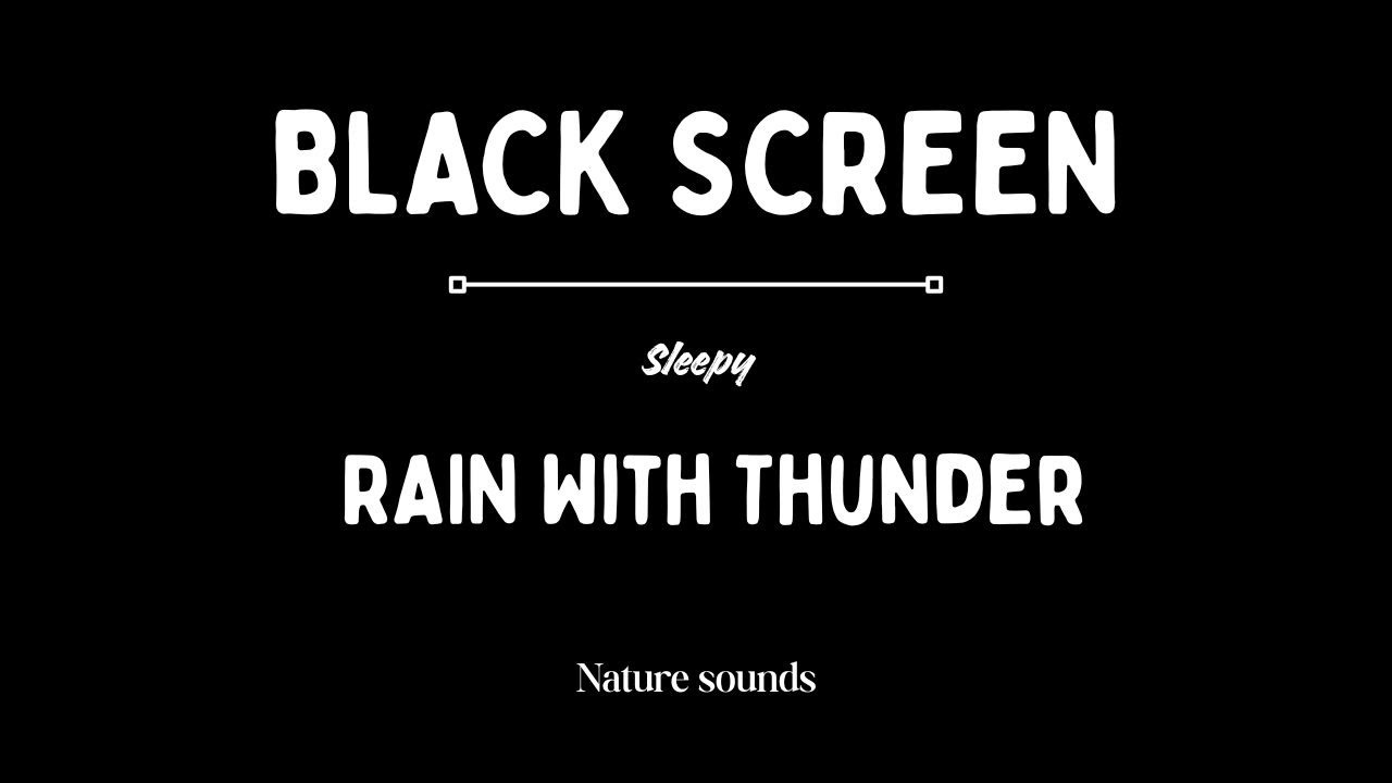 Rain & Thunder on Black Screen for Sleeping 😴 | 8 Hours Night Rain Ambience