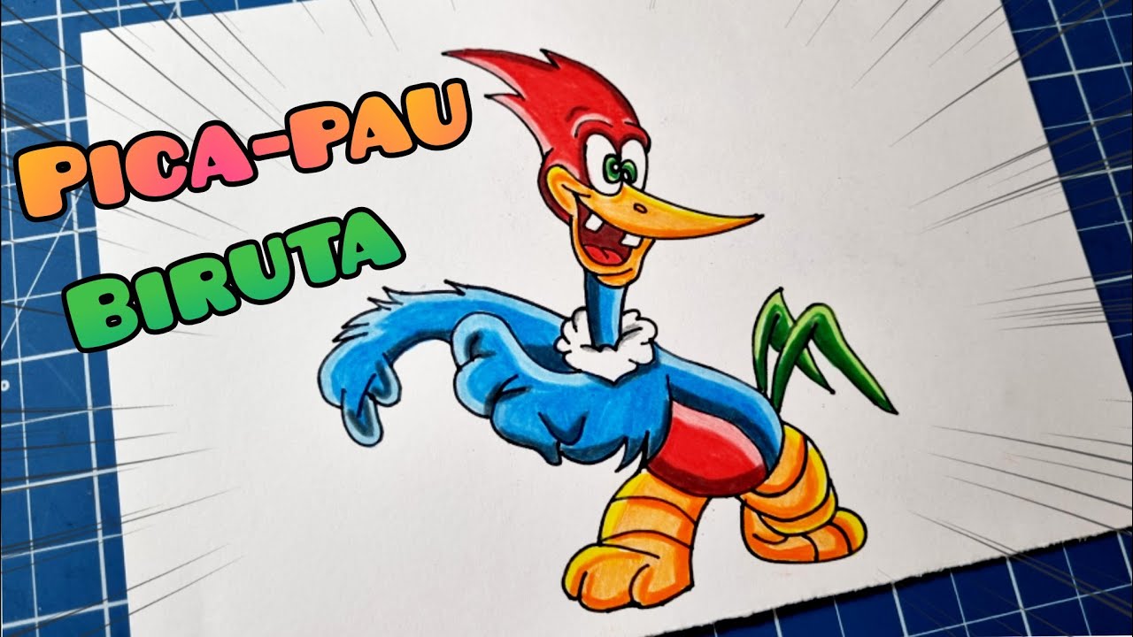 Jeito fácil de desenhar o Pica-pau Biruta [ speed drawing ]
