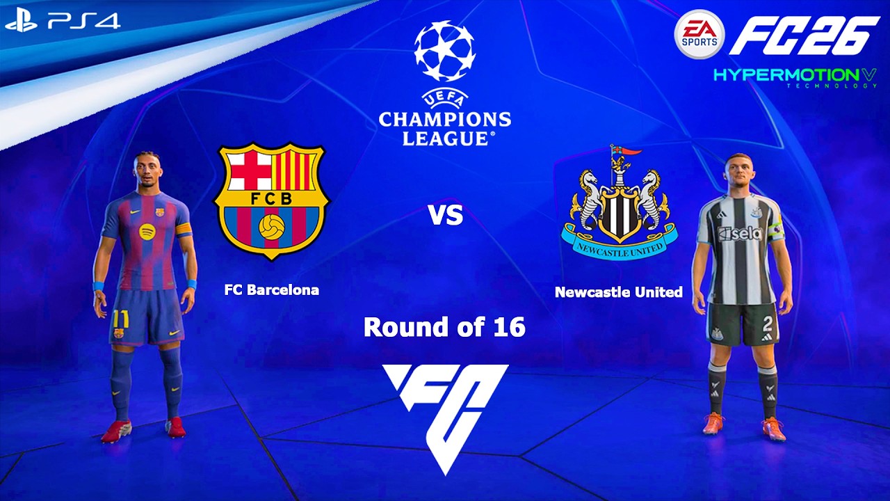 FC 26 PS4 — ФК Барселона против Ньюкасл Юнайтед | Матч Лиги Чемпионов УЕФА
