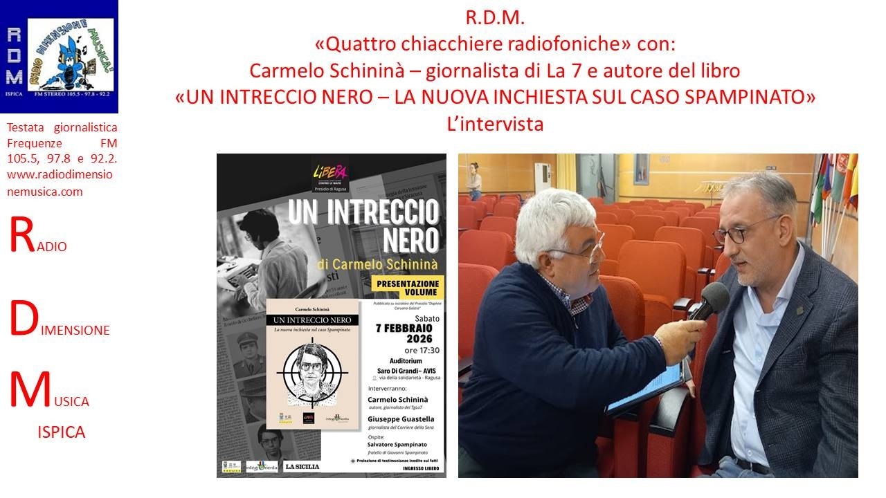 R.D.M. - QUATTRO CHIACCHIERE RADIOFONICHE CON CARMELO SCHININA' AUTORE DEL LIBRO 