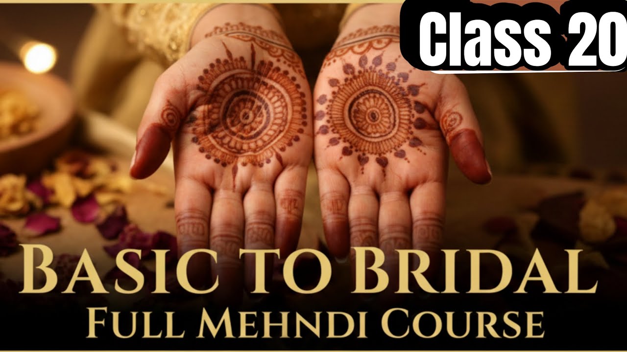 Basic To Bridal Full Mehndi Course 🌿|| Class 20 Leaves & Vines || free mehndi classes 😍