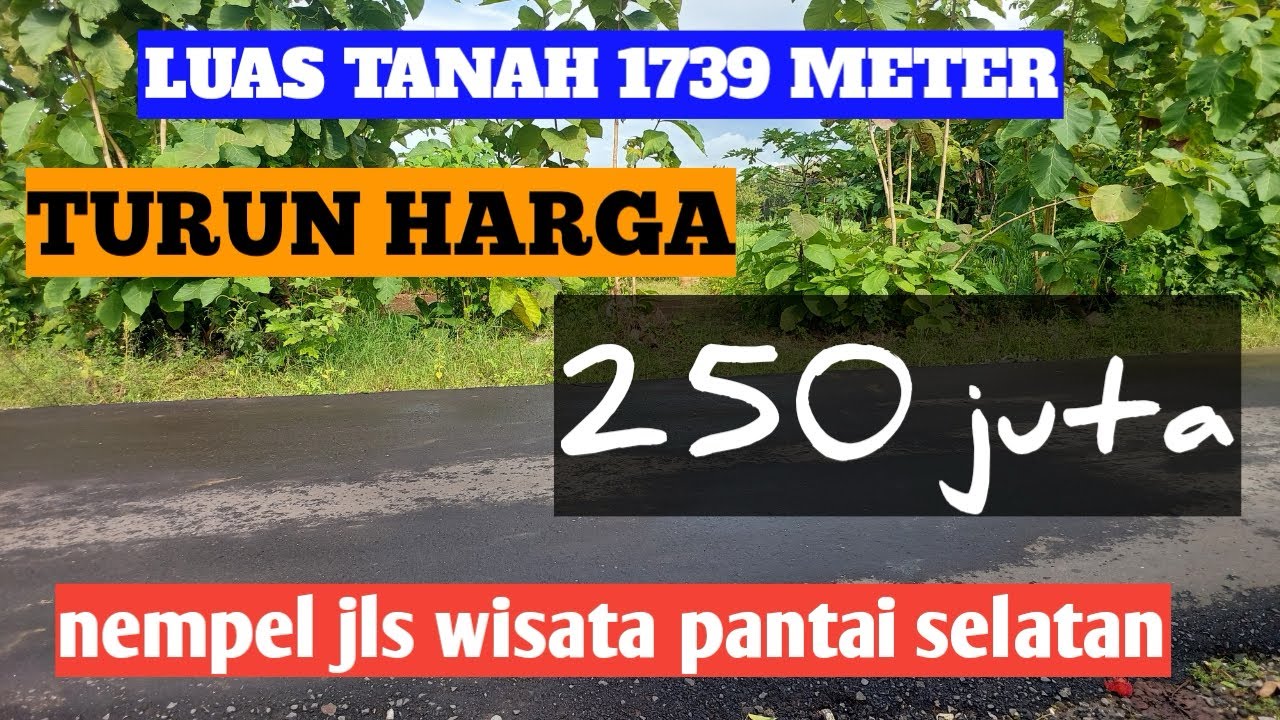 TANAH NEMPEL JLS WISATA PANTAI GK ( LUAS 1739 METER ) HARGA MURAH @rajiproperty channel