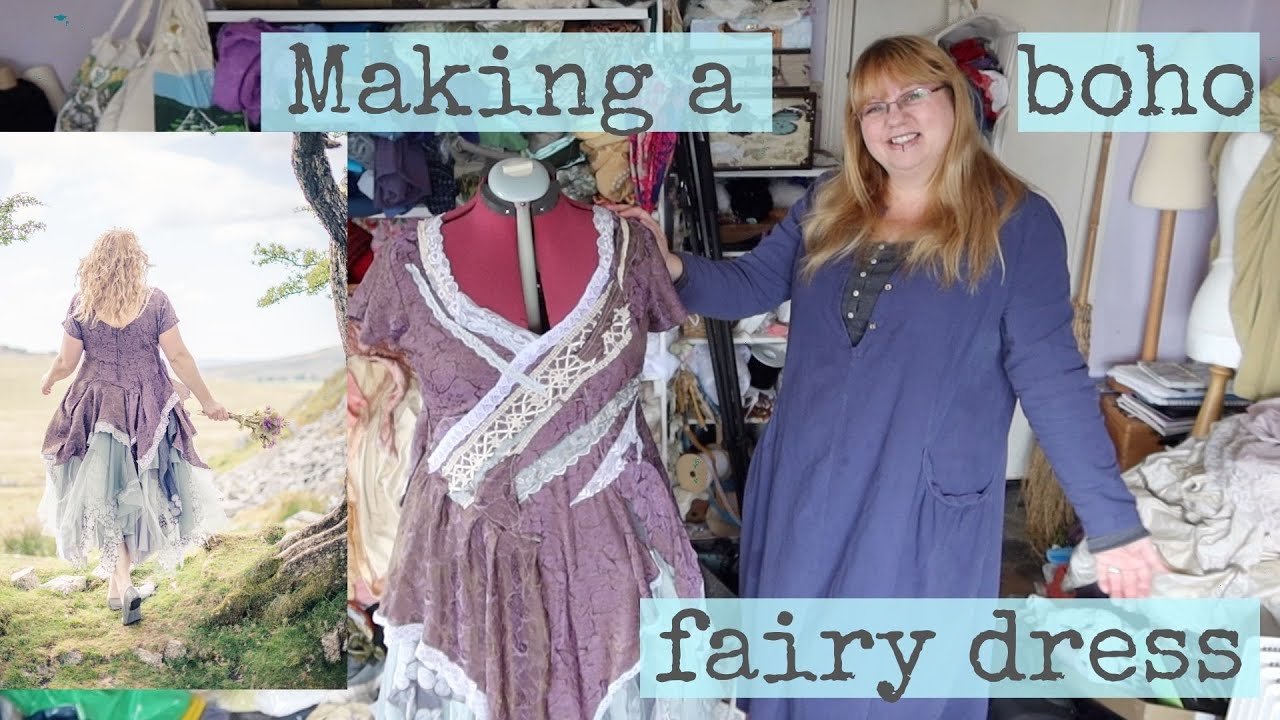 Making a boho fairy dress; a lilac fairytale ball gown or bohemian wedding dress