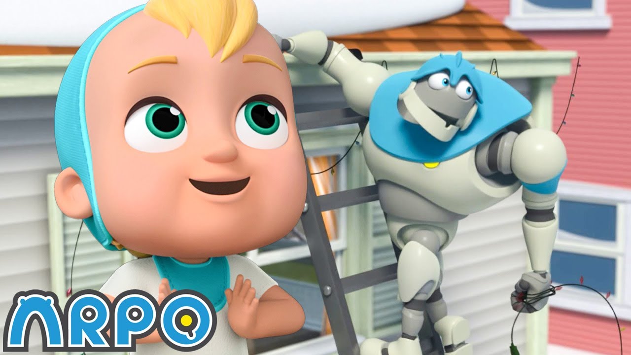 Getting FESTIVE! Christmas Light Chaos 🌟 | ARPO the Robot | Cartoons for Kids | Moonbug Fun Zone