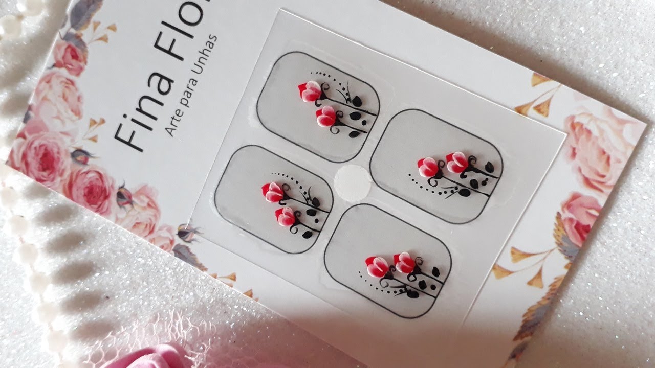 Tulipa vermelha - Adesivos de unhas
