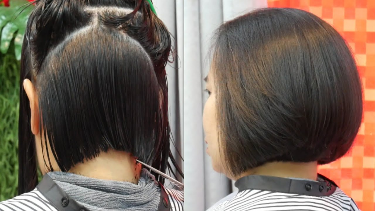 Bob haircut tutorial ตัดผมบ๊อบสั้น