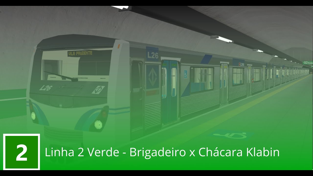 [Metr&ocirc; SP] Linha 2 Verde - Frota L | Brigadeiro &times; Ch&aacute;cara Klabin [OpenBVE]
