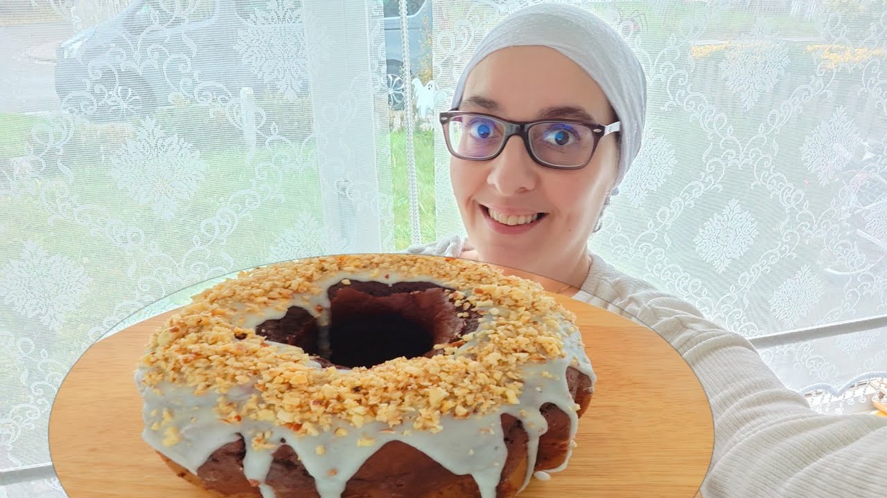 MI MARIDO COME 3 PORCIONES GRANDES!! BIZCOCHO ESPECIAL OTOÑO, DE CHOCOLATE FRUTOS SECOS CON GLASEADO
