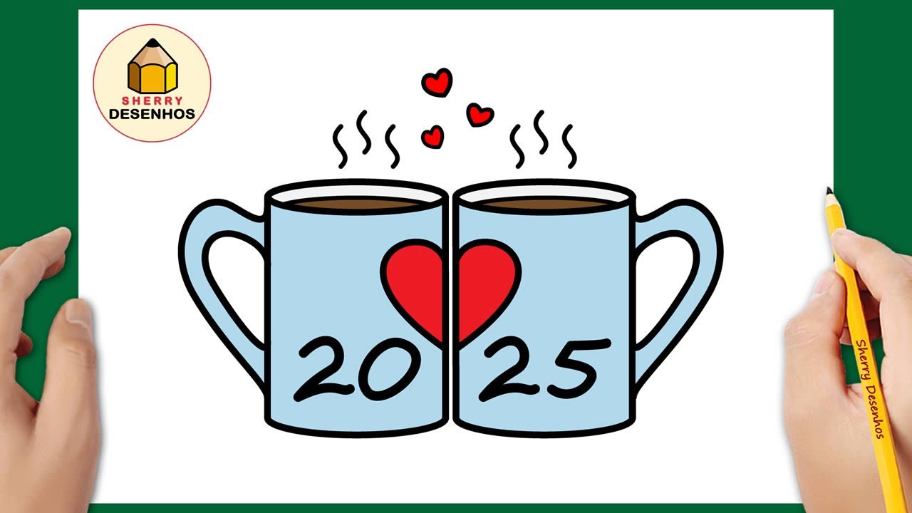 Como Desenhar 2025 | FELIZ ANO NOVO | Desenho para desenhar | Desenhos felizes