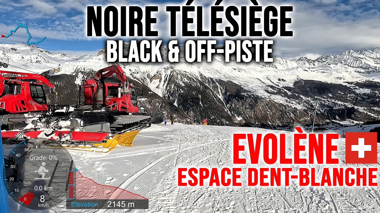 [4K] Skiing Evol&egrave;ne, Noire T&eacute;l&eacute;si&egrave;ge (Black) - End of Visit, Val d'H&eacute;rens Switzerland, GoPro HERO13