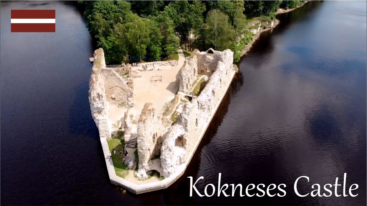 Kokneses Castle, Latvia. Filmed with DJI Mavic Air - 4K Quality