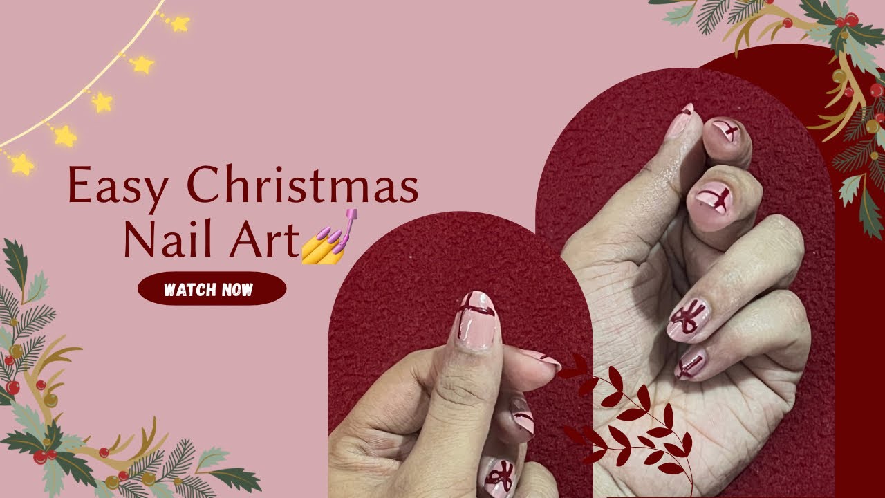 Easy Christmas Nail Art #nailart #nails #naildesign #nail #art #beginners #tutorial #viral #diy #yt 