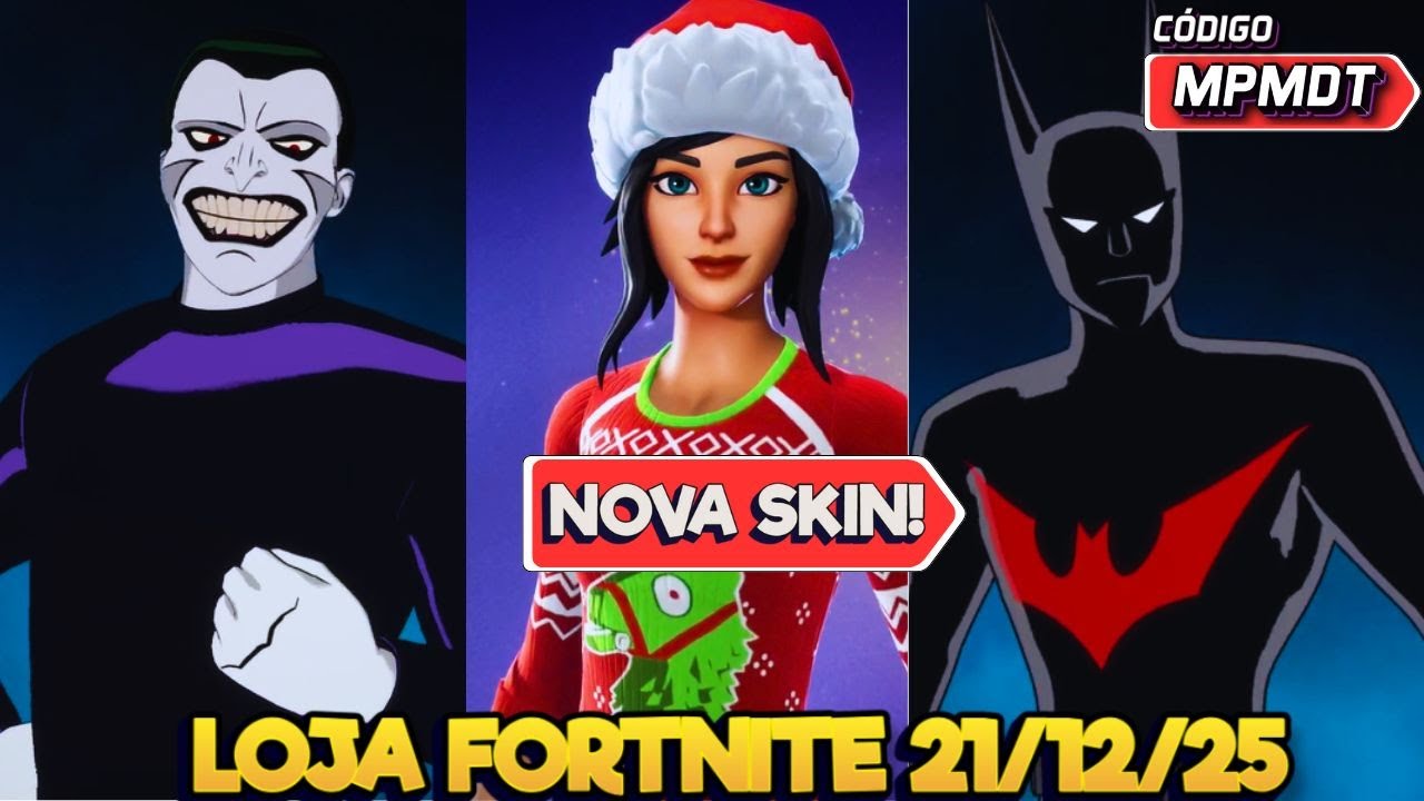 NOVAS SKINS BATMAN DO FUTURO E JOKER - LOJA FORTNITE 21/12/25 - LOJA FORTNITE HOJE - LOJA FORTNITE