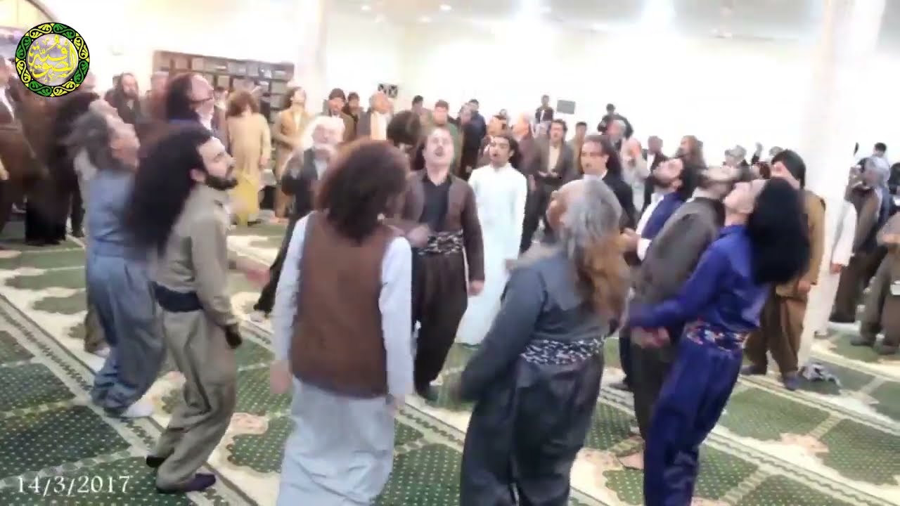Dervishes of the Qadiriyya Wlianyyah at the holy tomb of Sheikh Kak Ahmed Suleimani Al-Kurdi