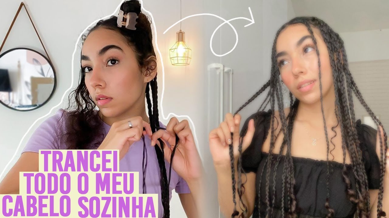TRANÇANDO CABELO CACHEADO SOZINHA 😮🤍 | Raylena Linhares