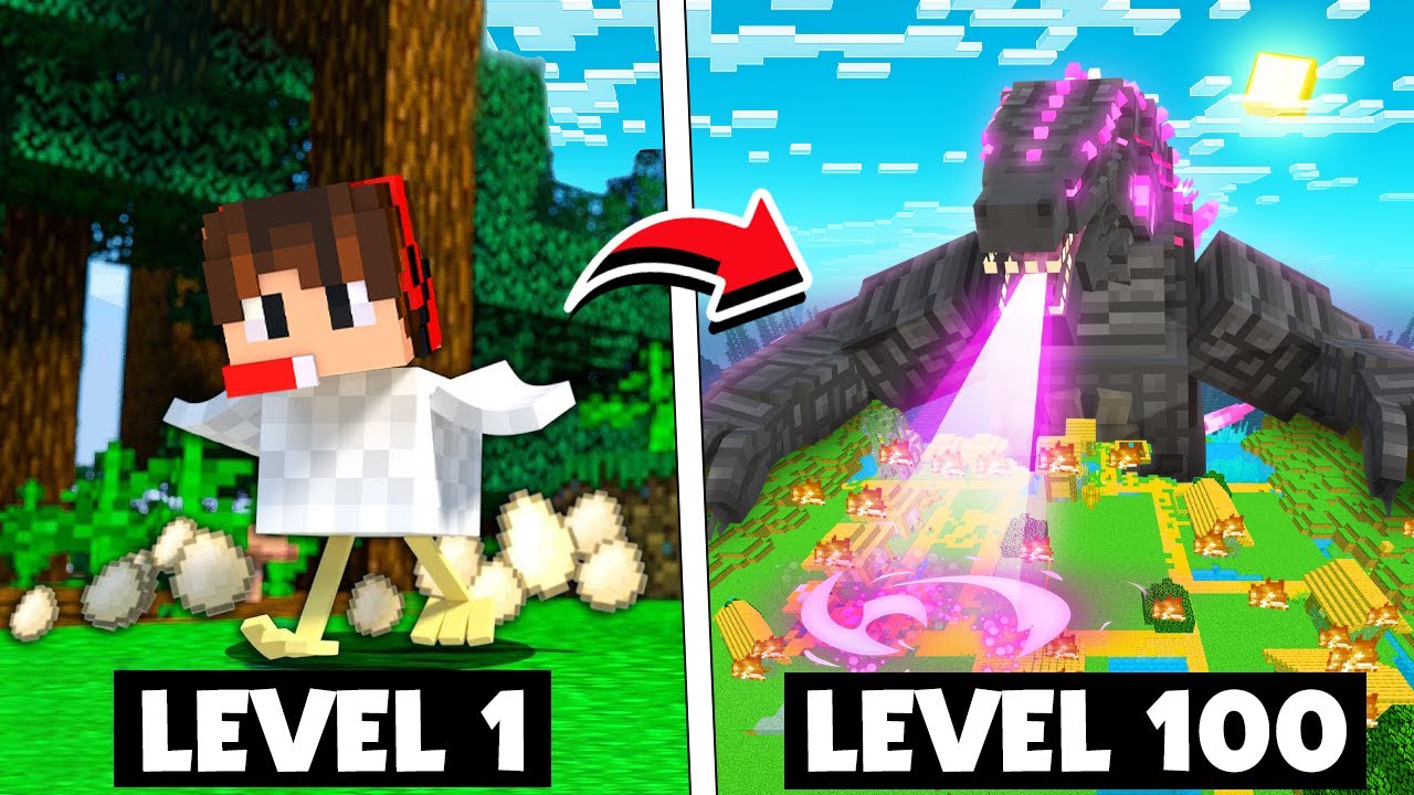 Evolving From A CHICKEN to GODZILLA in Minecraft....