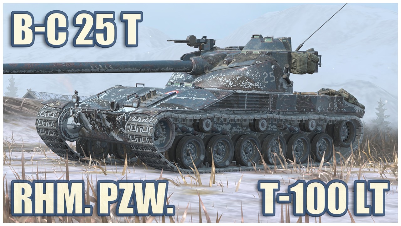 B-C 25 t, Rhm. Pzw. & T-100 LT &bull; WoT Blitz Gameplay