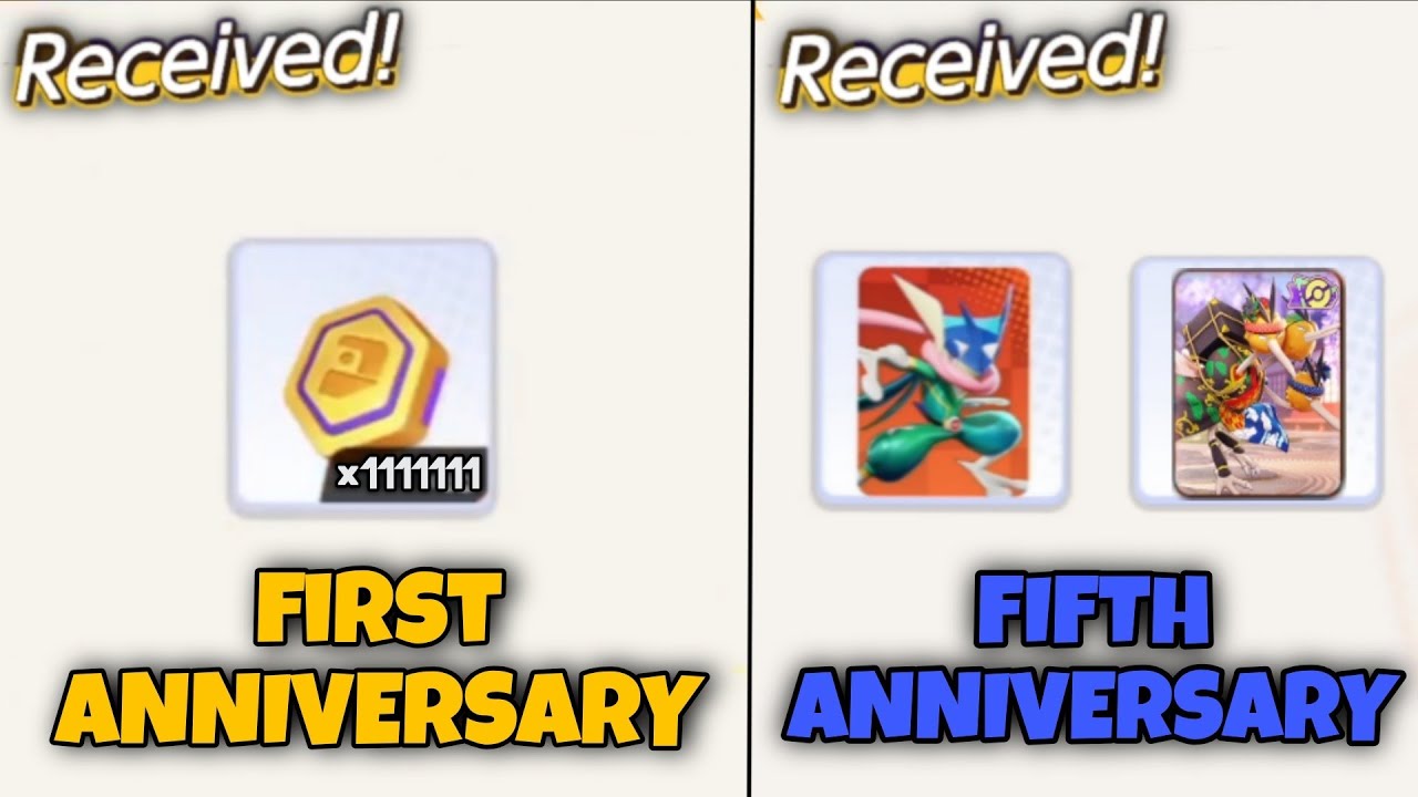 1-я против 5-й годовщины Pok&eacute;mon UNITE...