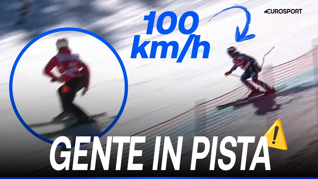 CHE PERICOLO! Goldberg trova GENTE IN PISTA in discesa libera a oltre 100 km/h! Costretto al ritiro.