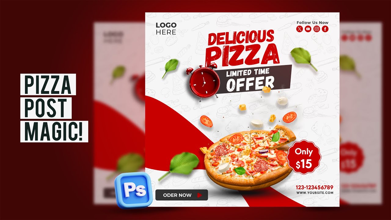 Tasty Design Secrets | Pizza Social Media Post in Photoshop!