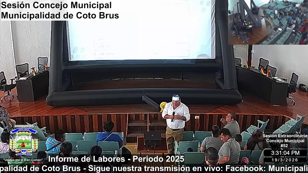 Sesión Concejo Municipal de Coto Brus.