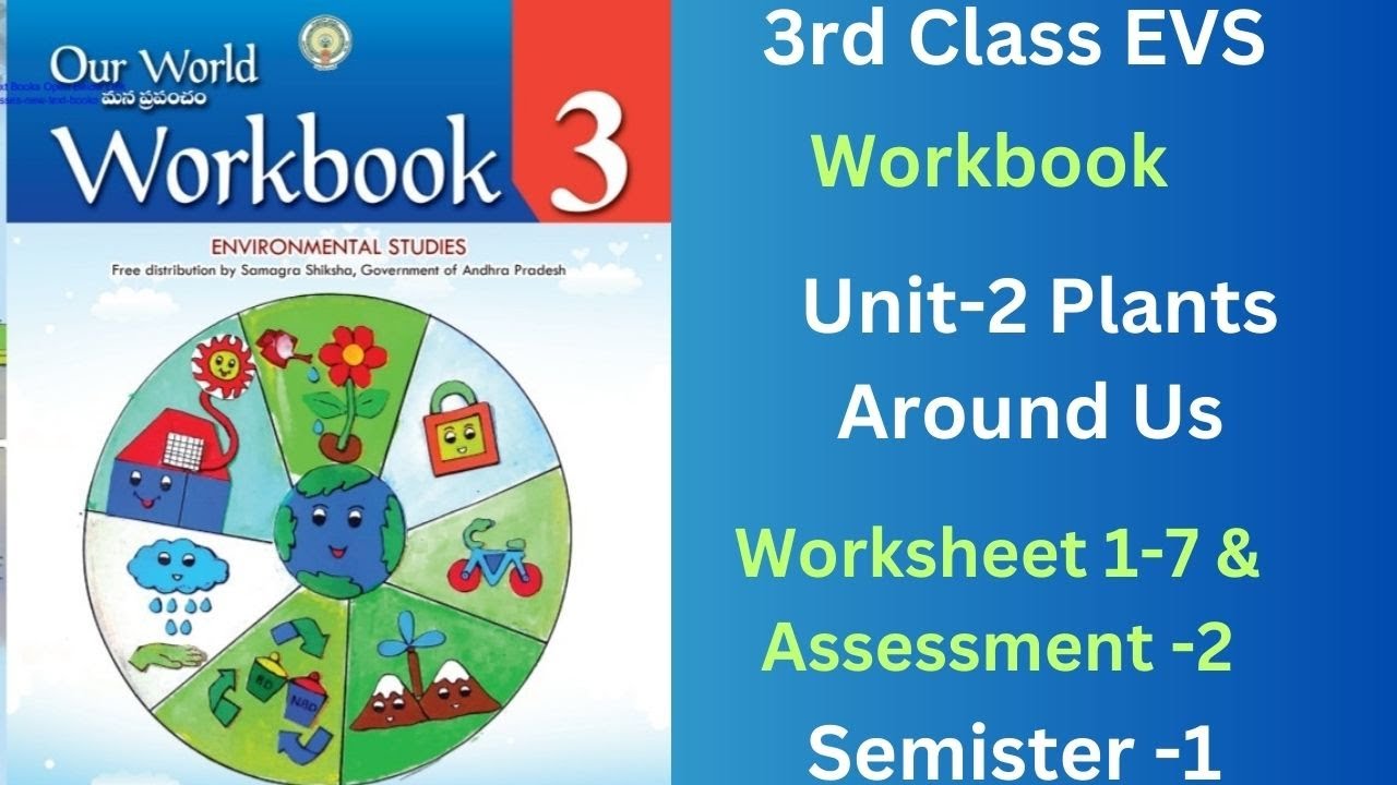 👌💐3rd Class EVS Workbook Our World Sem-1 Unit-2 Plants Around Us Worksheet 1 to 7 & Assessment-2 💐👌