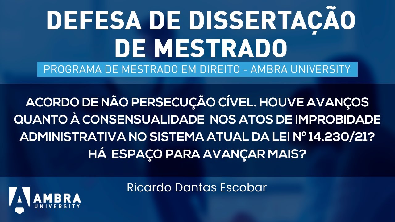 Defesa de Dissertação de Mestrado - Ricardo Dantas Escobar