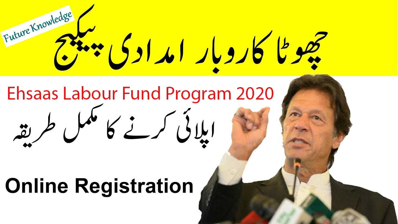 Ehsaas Labour Fund Program PM Fund Web Portal How To Apply Online  Chota Karobar imdadi Package 2020