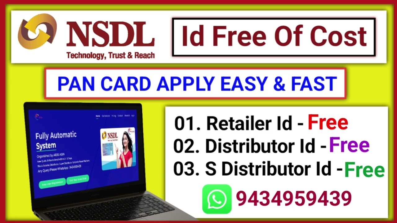 Pan Card Agent Id | Nsdl Pan Retailer Id Free | Nsdl Pan Distributor And Super Distributor Id Free