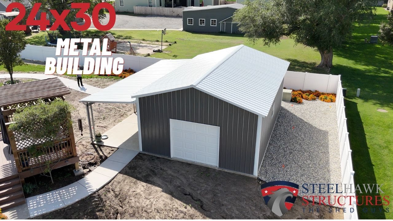 24x30 Metal Building w/ Lean-To Porch In Kansas | Full Tour | Steelhawk Structures