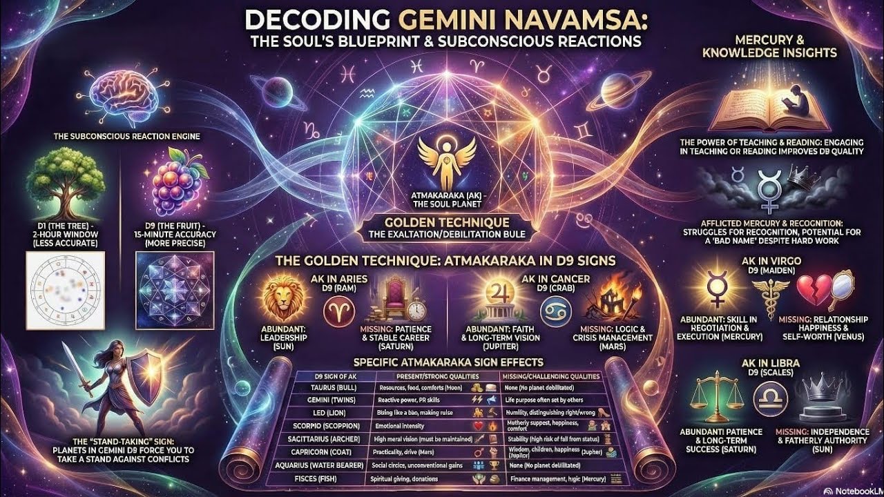 Gemini Navamsa | D9 and Navamsa chart Predictions using Jaimini and Vedic Astrology
