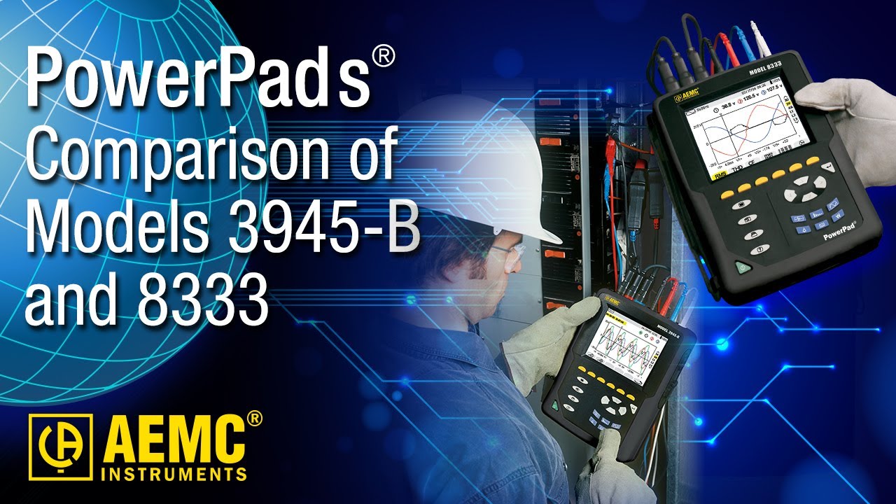 AEMC&reg; - Сравнение 8333 и 3945-B PowerPad&reg; (3945-B снят с производства, заменен на 8333)
