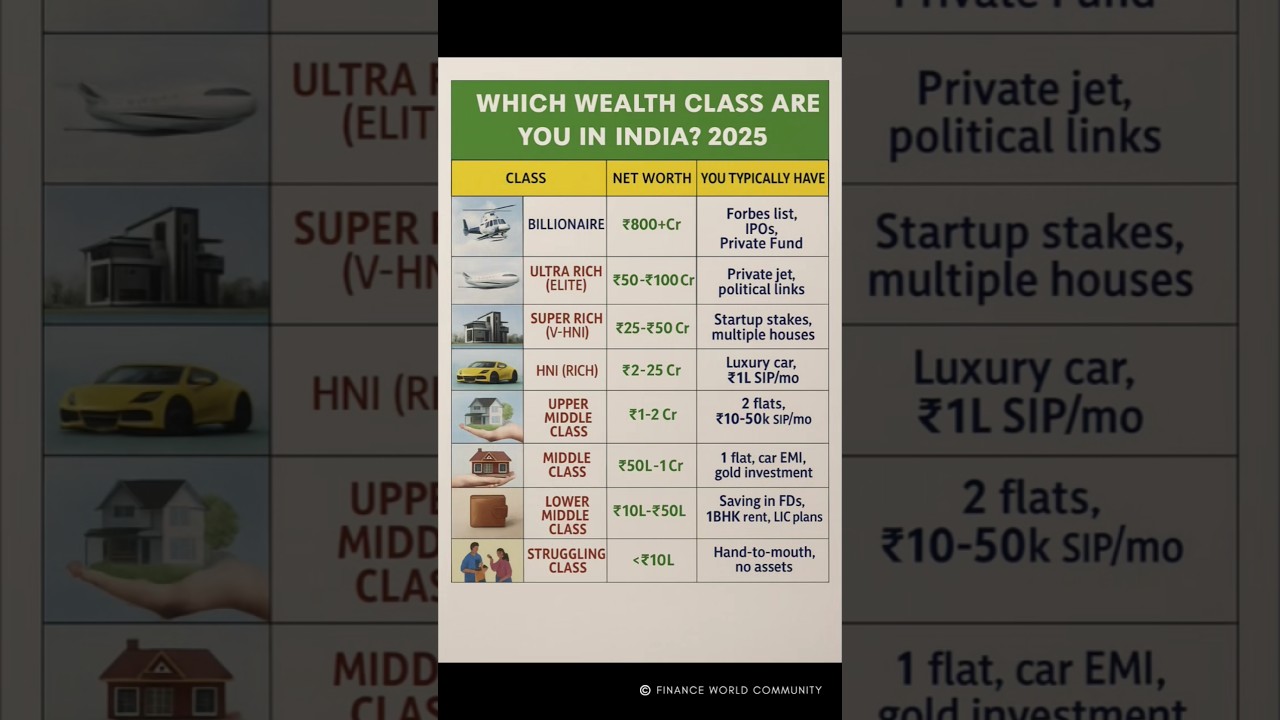 Which Wealth Class Are You in India Net Worth Breakdown 2025 #WealthClassIndia #NetWorthIndia